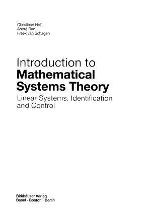 Cover of INTRODUCTION TO MATHEMATICAL SYSTEMS THEORY LINEAR SYSTEMS, IDENTIFICATION AND CONTROL