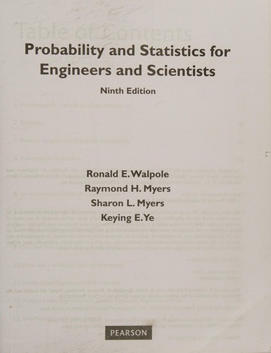 Cover of PROBABILITY AND STATISTICS FOR ENGINEERS AND SCIENTISTS 9TH ED..